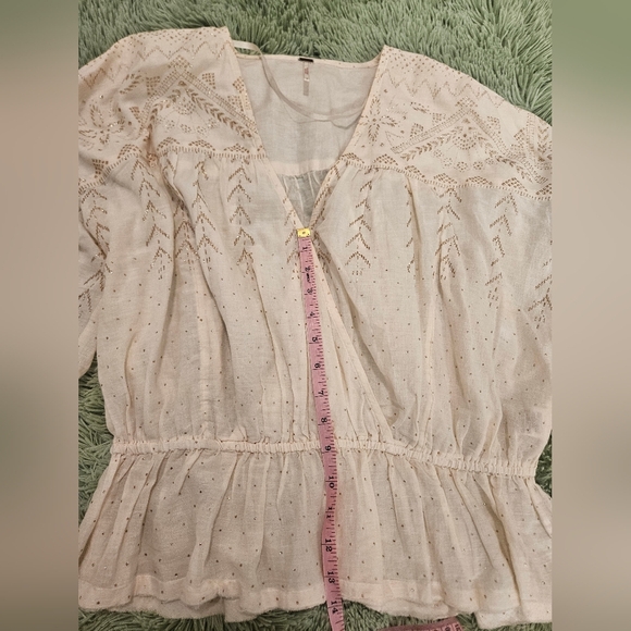 Free People Counting Stars Peasant Blouse Boho Size S - Picture 10 of 14